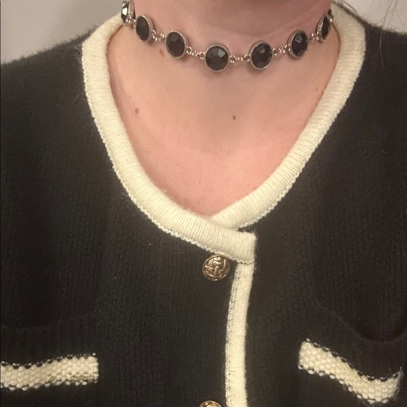 Elegant Black and Silver Women's Choker - Picture 6 of 12